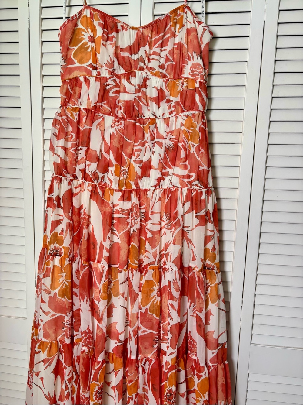 NWT AVEC LES FILLES Tropical Floral Coral Resort Anthropologie Sundress 10 - Picture 3 of 6